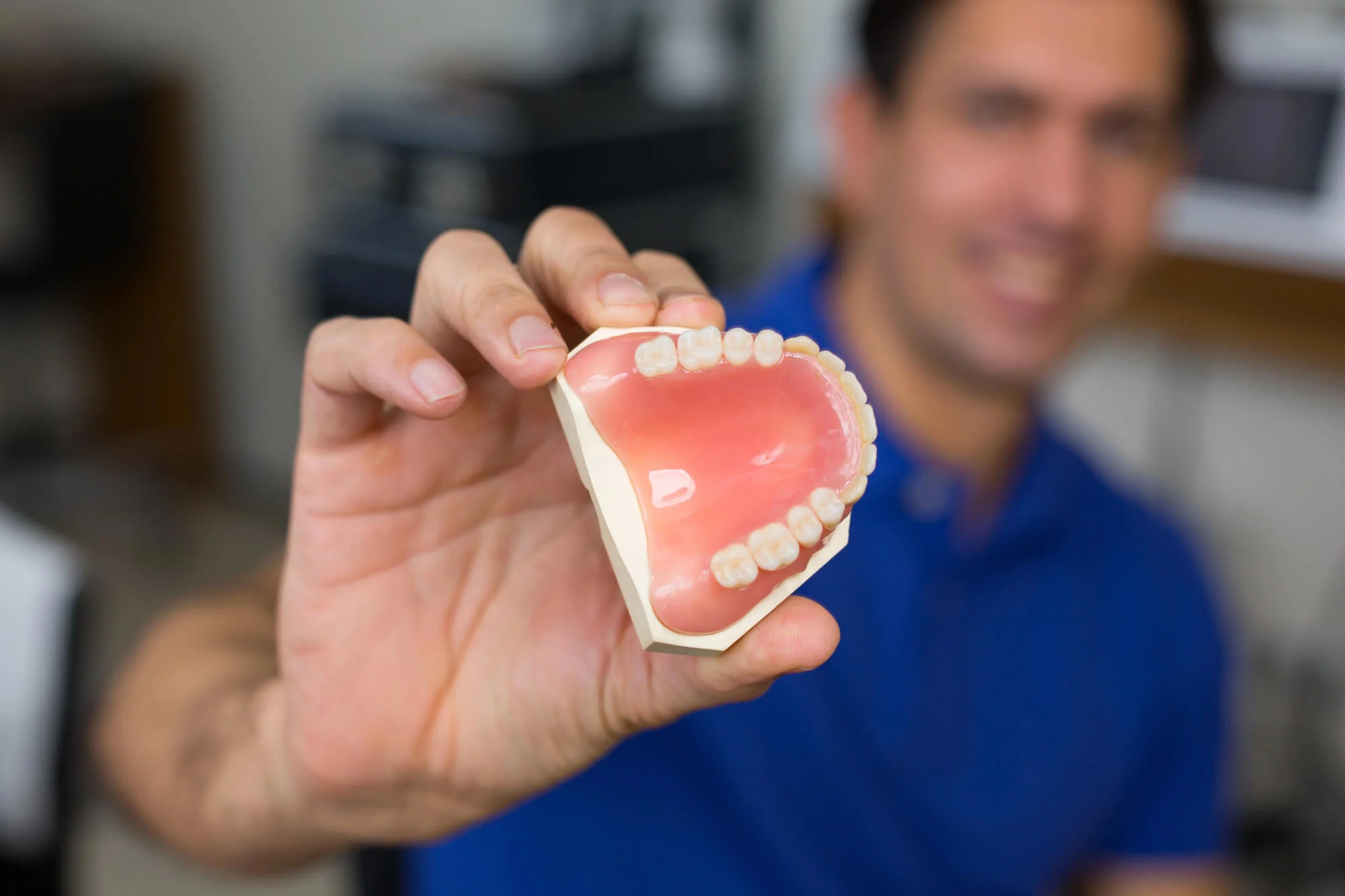 Dental bridge model demonstration dentist in Kennett